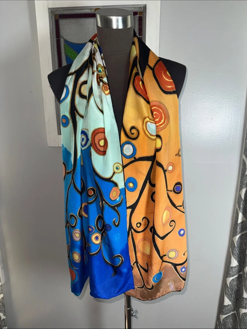Cocoon House 100% Silk Tree of Life Scarf inspired by Gustav Klimt– Art Nouveau